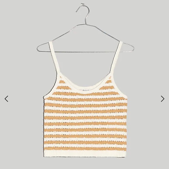 Madewell Open Knit Striped Open-Stitch Sweater Tank! NWT! - Picture 4 of 13
